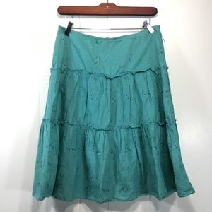 Mossimo floral embroidered layered midi skirt size small